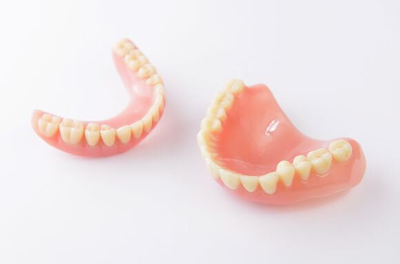 full dentures on table