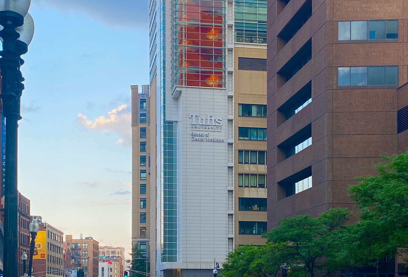 Exterior of building at Tufts University School of Dental Medicine