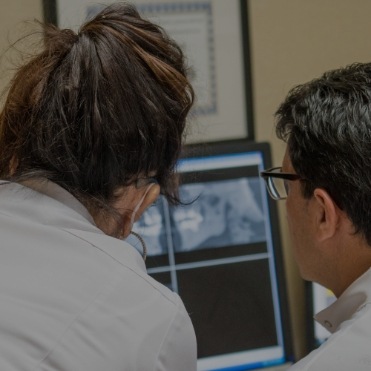 Westfield dentists looking at digital x rays of teeth