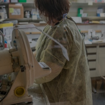 Dental team member working in dental lab